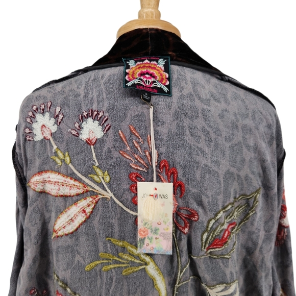 $528 Johnny Was Isabella Velvet Bishop Sleeve Kimono Coat Size XL - Picture 12 of 14